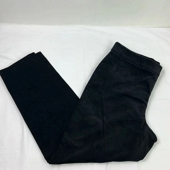 Talbots New Women’s 12 Black Cotton Blend Velour Slim Ankle Pant - Picture 1 of 11